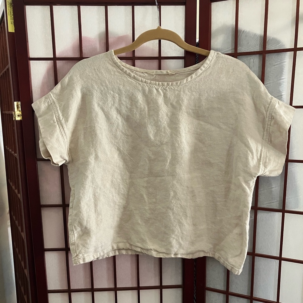 Elizabeth Suzann linen Georgia tee OSM cream/beige/flax *price firm*